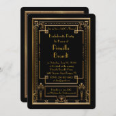 Bachelorette partijuitnodiging, geweldige Gatsby, Kaart (Voorkant / Achterkant)