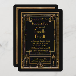 Bachelorette partijuitnodiging, geweldige Gatsby, Kaart