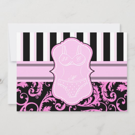 Bachelorette partijuitnodiging voor merken en pant kaart (Achterkant)