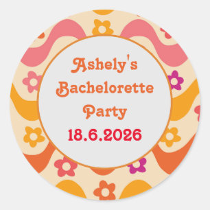 Bachelorette party 70's ronde sticker
