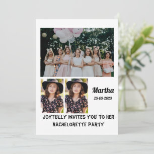 Bachelorette Party, aangepast 3 Foto collage Kaart