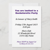 Bachelorette Party Aangepaste Uitnodigingen (Achterkant)