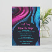 Bachelorette Party-Abstract Art-Blue en Pink- Kaart (Staand voorkant)