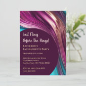 Bachelorette Party-Abstract-Magenta Turquoise Gold Kaart (Staand voorkant)