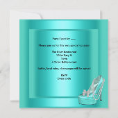 Bachelorette Party Aqua Blauwgroen Blue Turquoise Kaart (Achterkant)
