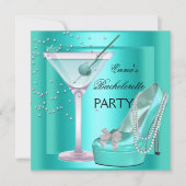 Bachelorette Party Aqua Blauwgroen Blue Turquoise Kaart (Voorkant)
