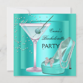 Bachelorette Party Aqua Blauwgroen Blue Turquoise  Kaart