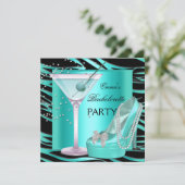 Bachelorette Party Aqua Blauwgroen Blue Turquoise  Kaart (Staand voorkant)