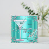 Bachelorette Party Aqua Blauwgroen Blue Turquoise  Kaart (Staand voorkant)