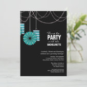 Bachelorette Party Aqua Blue Papier Lantaarns Wiel Kaart (Staand voorkant)