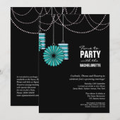 Bachelorette Party Aqua Blue Papier Lantaarns Wiel Kaart (Voorkant / Achterkant)