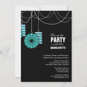 Bachelorette Party Aqua Blue Papier Lantaarns Wiel Kaart