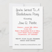 Bachelorette Party Art Deco Style Uitnodigingen (Achterkant)