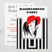 Bachelorette Party Art Deco Style Uitnodigingen (Voorkant / Achterkant)