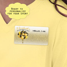 Bachelorette Party ballonnen Gold Glitter Name Tag Etiket