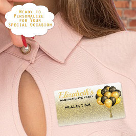Bachelorette Party ballonnen Gold Glitter Name Tag Etiket