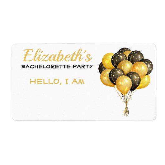Bachelorette Party ballonnen Papierlabel label lab (Voorkant)