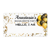 Bachelorette Party ballonpapier voor Confetti Etiket (Voorkant)