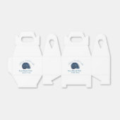 Bachelorette party beach club blue sea shell name  bedankdoosjes (Uitgevouwen)