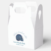 Bachelorette party beach club blue sea shell name  bedankdoosjes (Geopend)