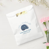Bachelorette party beach club blue sea shell name  bedankzakje (Gezegeld)