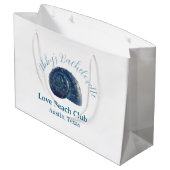 Bachelorette party beach club blue sea shell name  groot cadeauzakje (Achterkant Gekanteld)