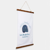 Bachelorette party beach club blue sea shell name  hangend wandkleed (Gebogen)