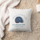 Bachelorette party beach club blue sea shell name  kussen (Deken)