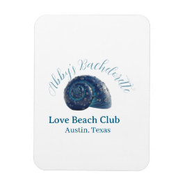 Bachelorette party beach club blue sea shell name  magneet