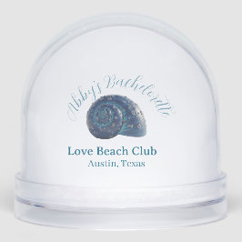 Bachelorette party beach club blue sea shell name  sneeuwbol