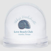 Bachelorette party beach club blue sea shell name  sneeuwbol (Achterkant)