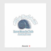 Bachelorette party beach club blue sea shell name  sticker (Vel)