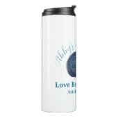 Bachelorette party beach club blue sea shell name  thermosbeker (Gedraaid links)