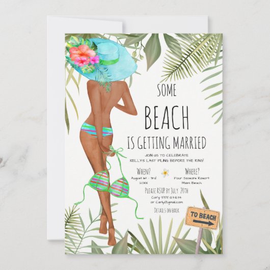Bachelorette Party Beach Weekend Itinerary Invitat Kaart (Voorkant)