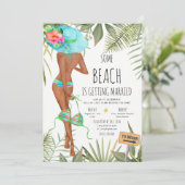 Bachelorette Party Beach Weekend Itinerary Invitat Kaart (Staand voorkant)