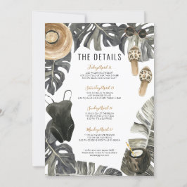 Bachelorette Party Beach Weekend Itinerary Invitat Kaart