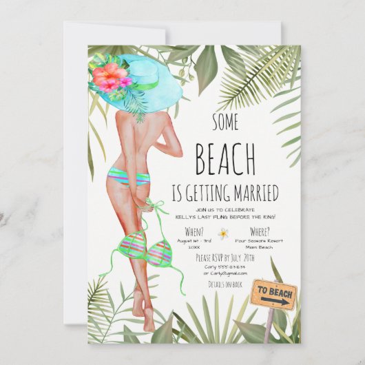 Bachelorette Party Beach Weekend Itinerary Invitat Kaart (Voorkant)