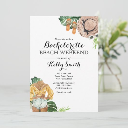 Bachelorette Party Beach Weekend Itinerary Kaart (Staand voorkant)