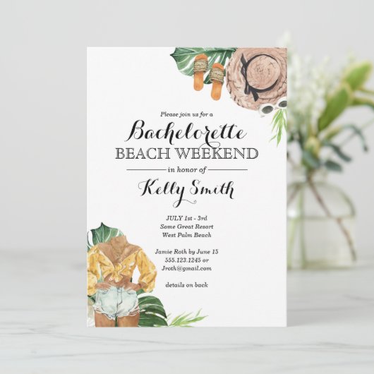 Bachelorette Party Beach Weekend Itinerary Kaart (Staand voorkant)