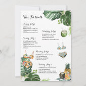 Bachelorette Party Beach Weekend Itinerary Kaart (Achterkant)