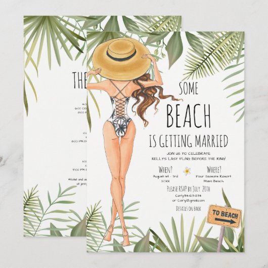 Bachelorette Party Beach Weekend Itinerary Kaart (Voorkant / Achterkant)