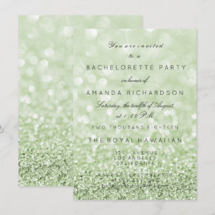 Bachelorette Party Birthay Glitter Groen Munt Kaart