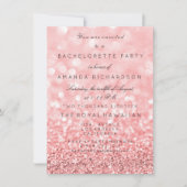 Bachelorette Party Birthay Glitter Pink Rose White Kaart (Voorkant)