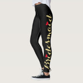 Bachelorette Party Black Gold Bridesmaid Weddensch Leggings (Links)
