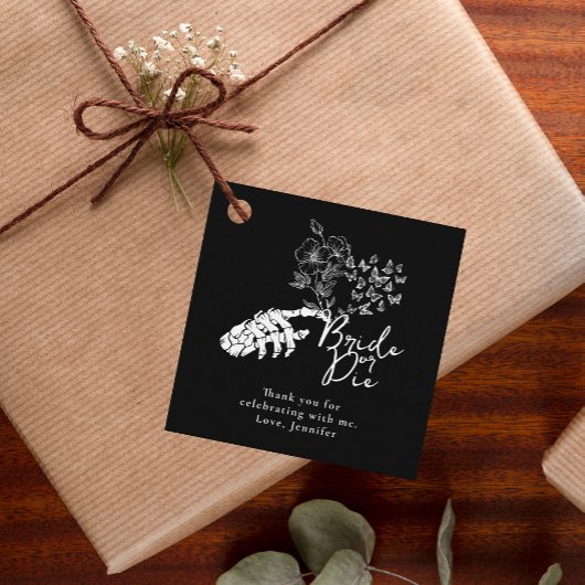 Bachelorette Party Black Gothic Floral Thank You Bedankjes Labels