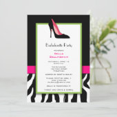 Bachelorette Party Black Heels Invitation Kaart (Staand voorkant)