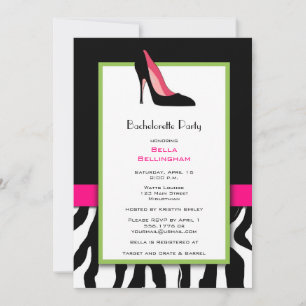 Bachelorette Party Black Heels Invitation Kaart