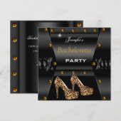 Bachelorette Party Black Leopard Gold Studs Kaart (Voorkant / Achterkant)
