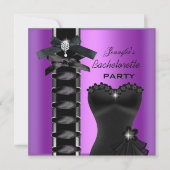 Bachelorette Party Black Paars Diamond Corset Stro Kaart (Voorkant)