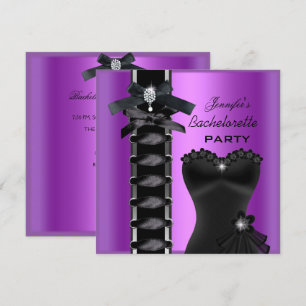 Bachelorette Party Black Paars Diamond Corset Stro Kaart